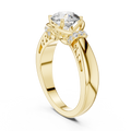 1ct Round Diamond Openwork-Basket Solitaire Ring in yellow gold, view 1