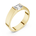 1ct Radiant-Cut Diamond Wide Band Ring in yellow gold, view 1