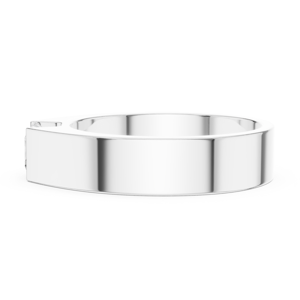 1ct Princess-Cut Diamond Wide-Band Ring in white gold, view 9