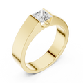 1ct Princess-Cut Diamond Wide-Band Ring in yellow gold, view 1