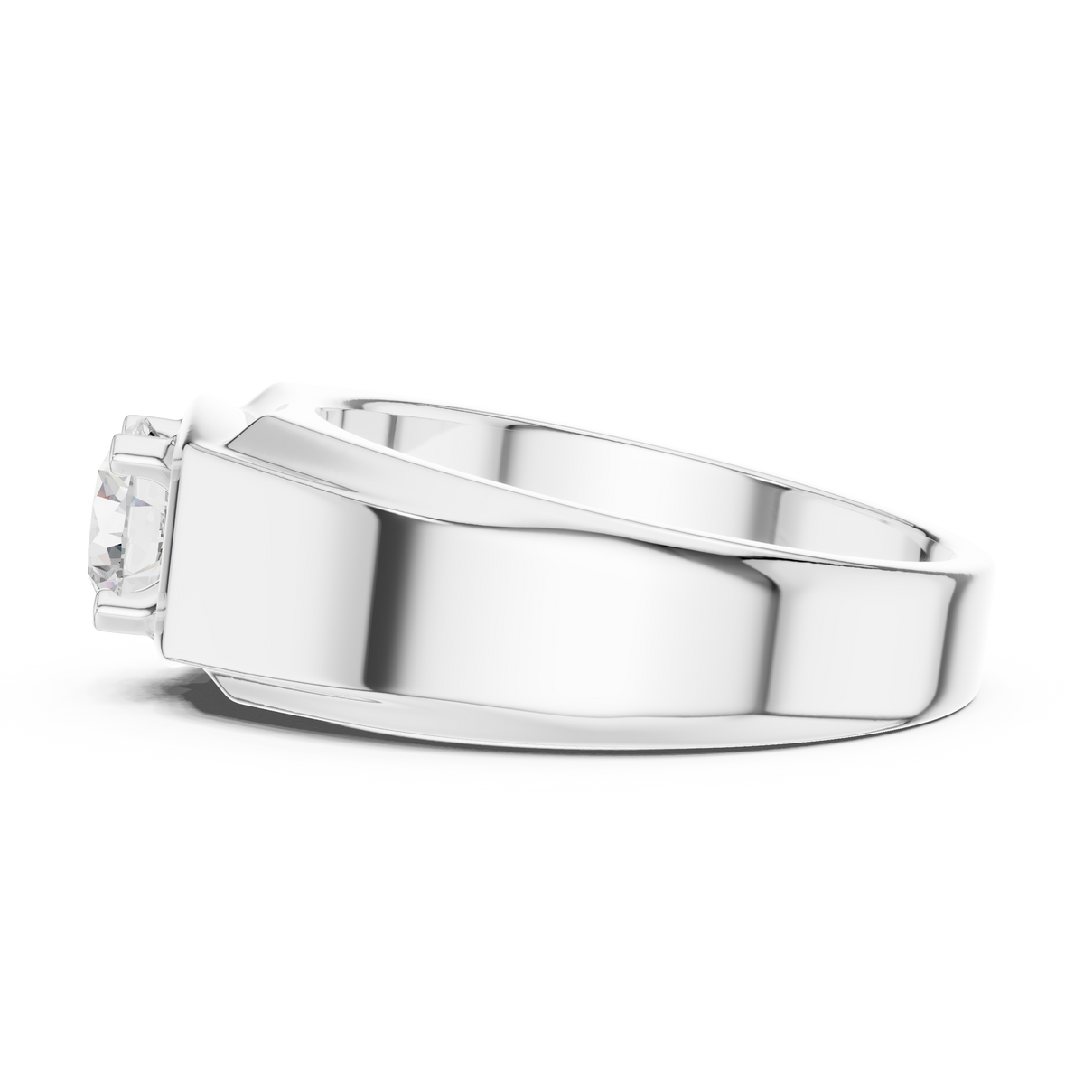 0.50ct Angular Men's Diamond Solitaire Ring in white gold, view 9
