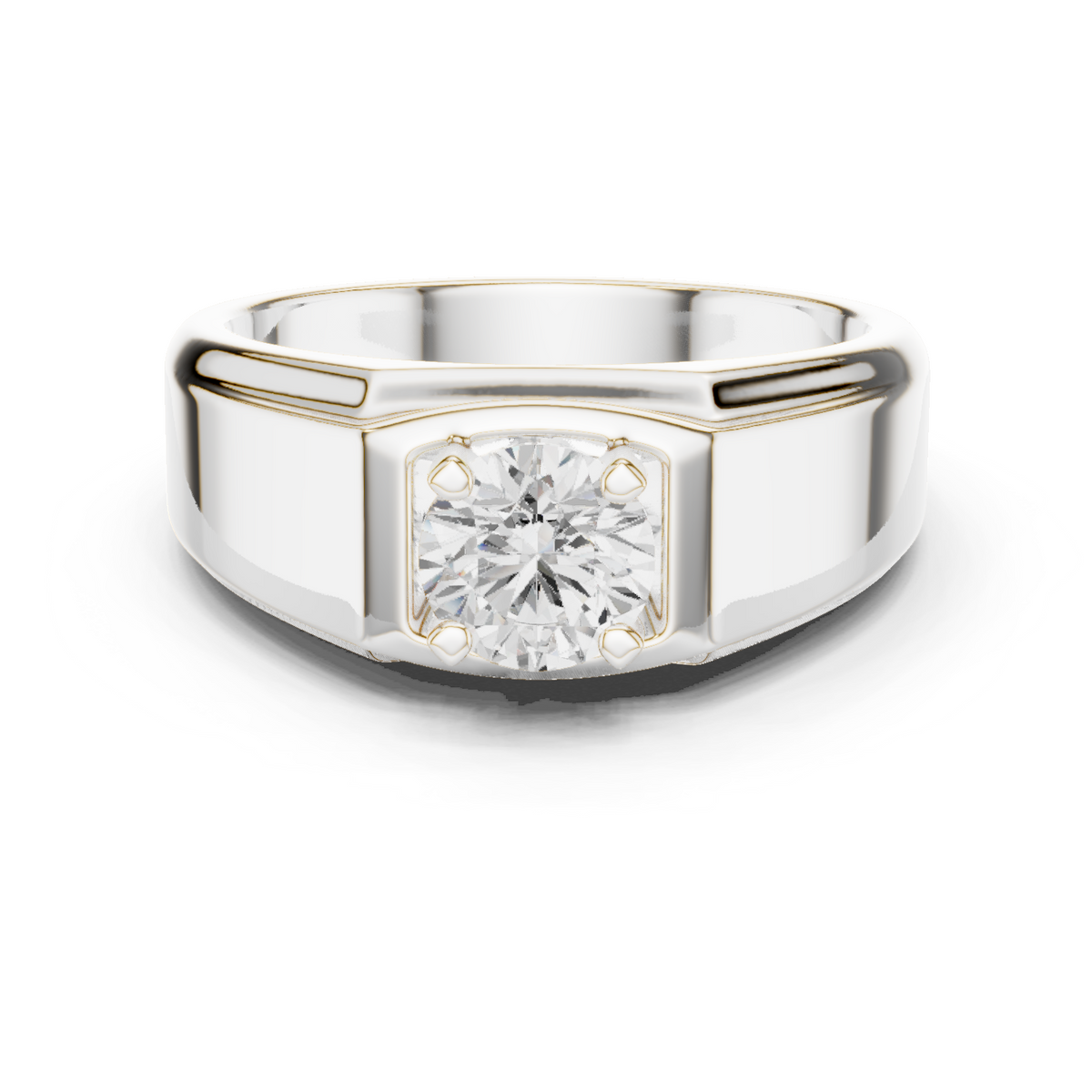 0.50ct Angular Men's Diamond Solitaire Ring in white gold, view 10