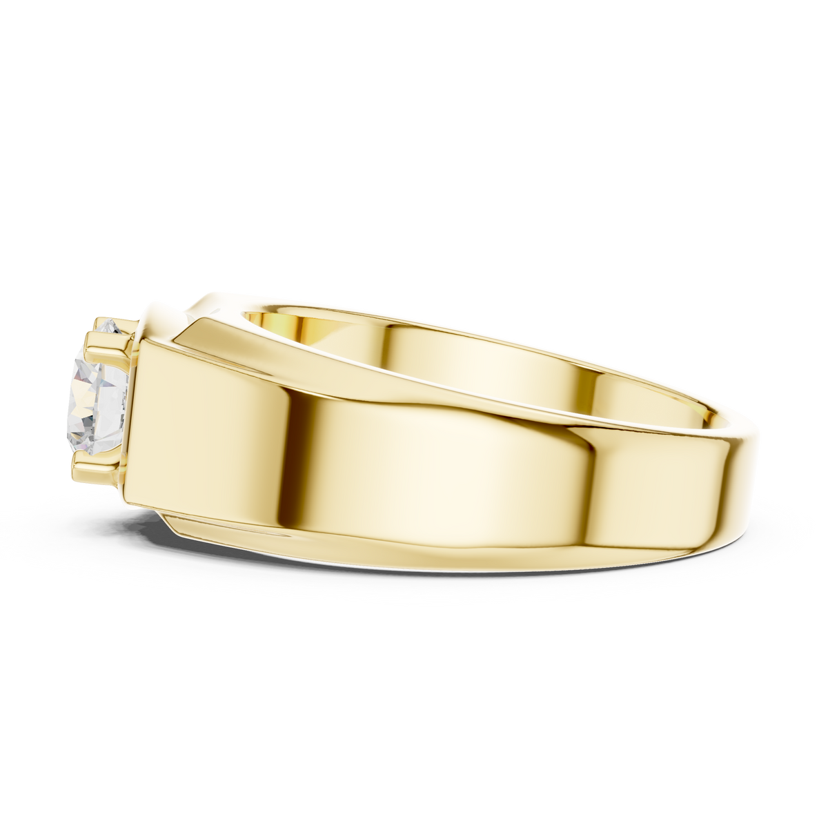 0.50ct Angular Men's Diamond Solitaire Ring in yellow gold, view 14
