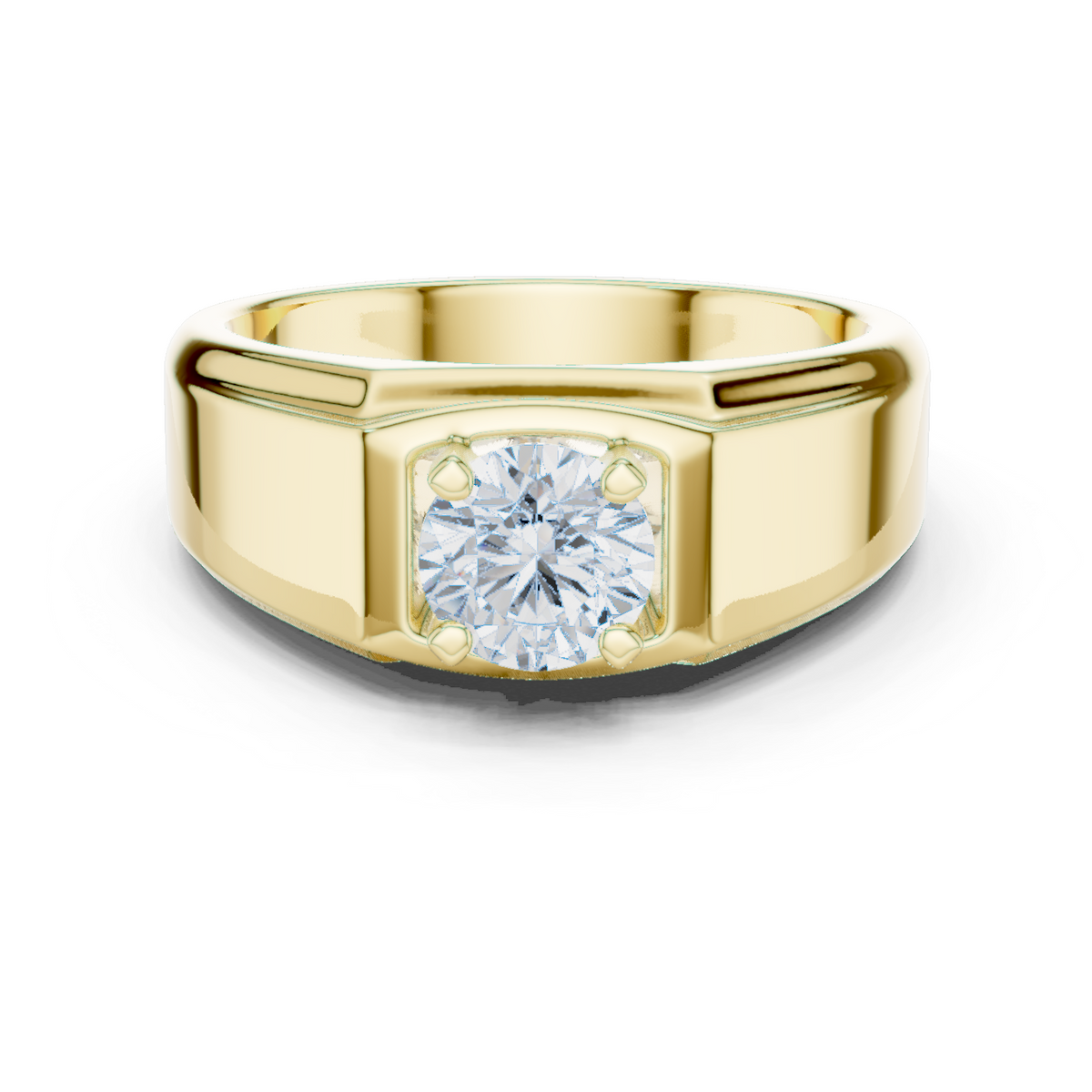 0.50ct Angular Men's Diamond Solitaire Ring in yellow gold, view 12
