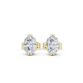 Oval Diamond Solitaire Stud Earrings in yellow gold, view 6