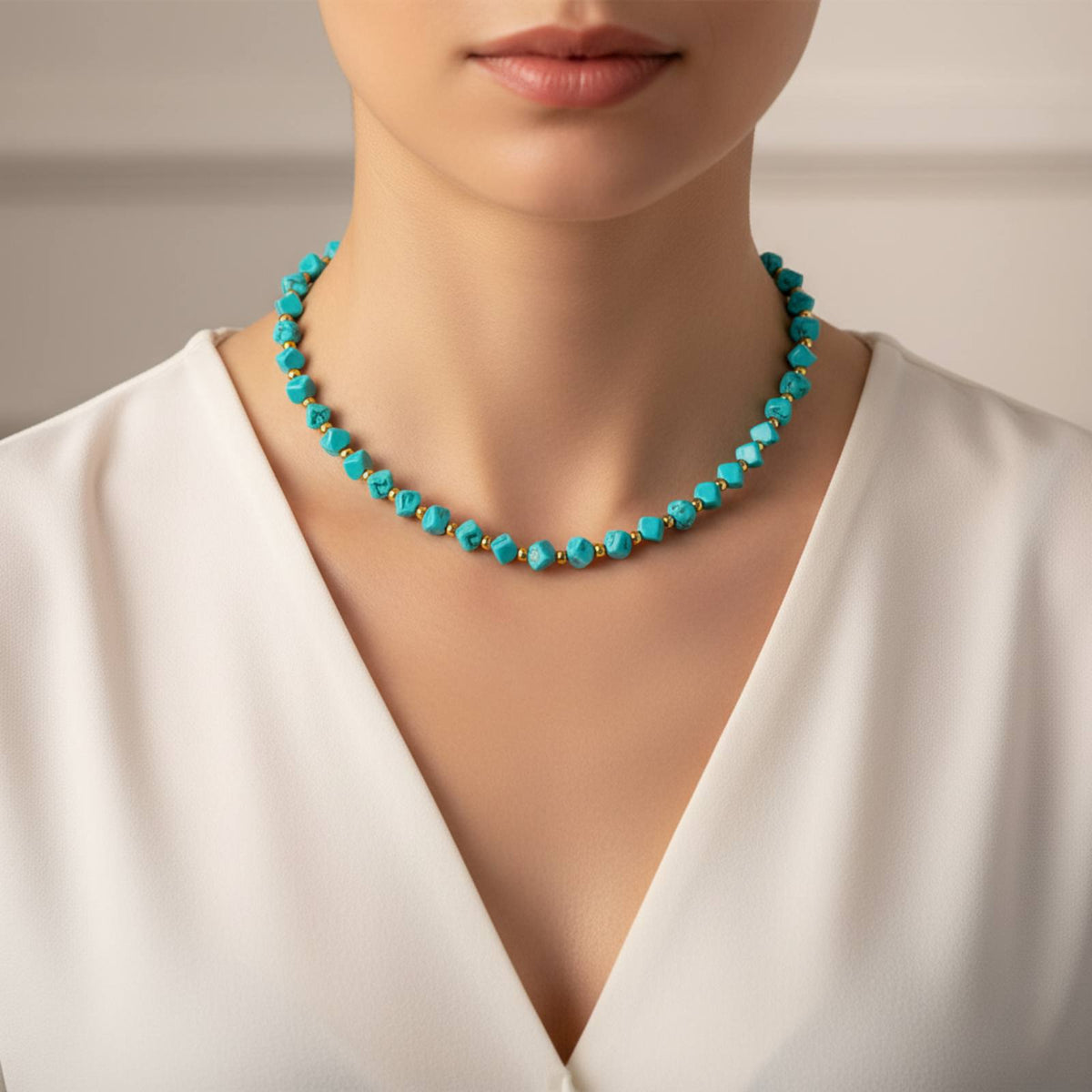 Azure Beaded Necklace by Michaely – view 3